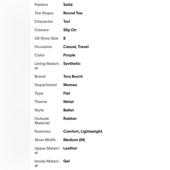 New Tory Burch Light Purple Bag and Flats Set Size 8 - Picture 16 of 16